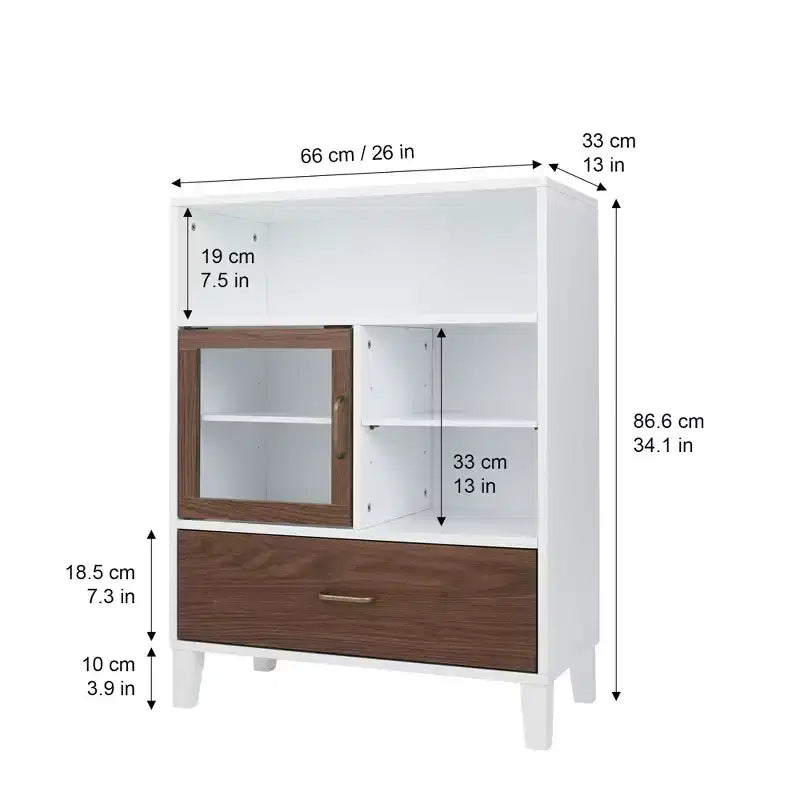Stand-Schrank mit einer Tür und Schublade