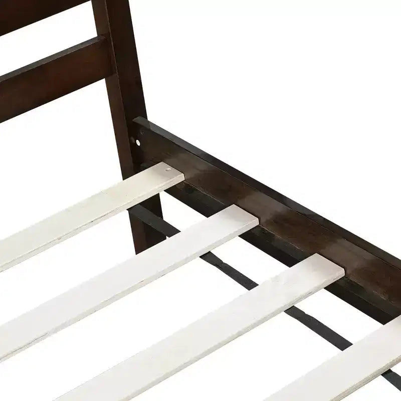 Cama con almacenamiento tamaño Twin y cabecero - Estructura de madera maciza de caucho, diseño que ahorra espacio y almacenamiento bajo la cama