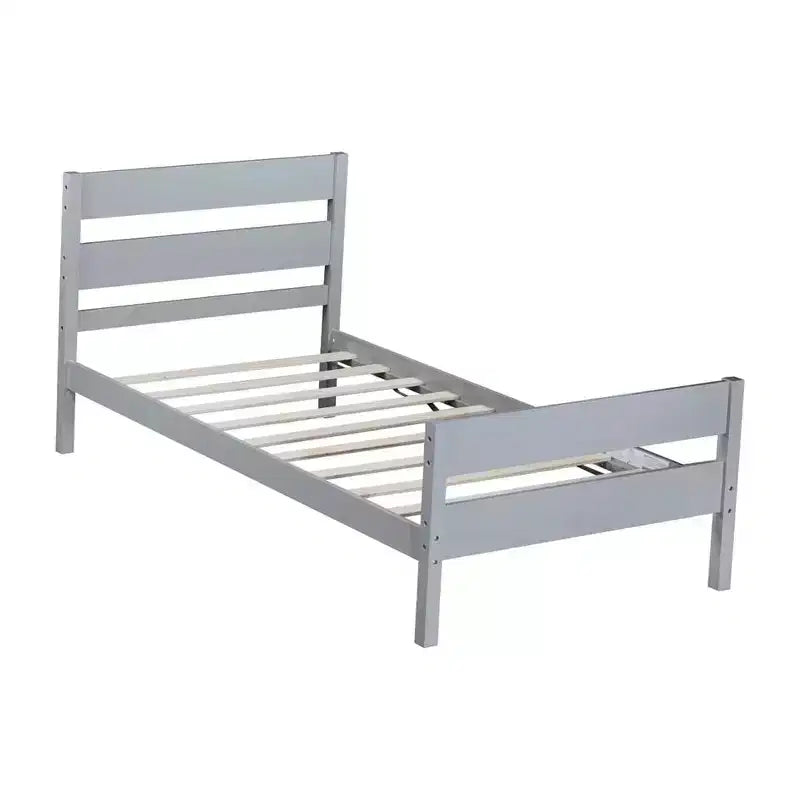 Cama con almacenamiento tamaño Twin y cabecero - Estructura de madera maciza de caucho, diseño que ahorra espacio y almacenamiento bajo la cama