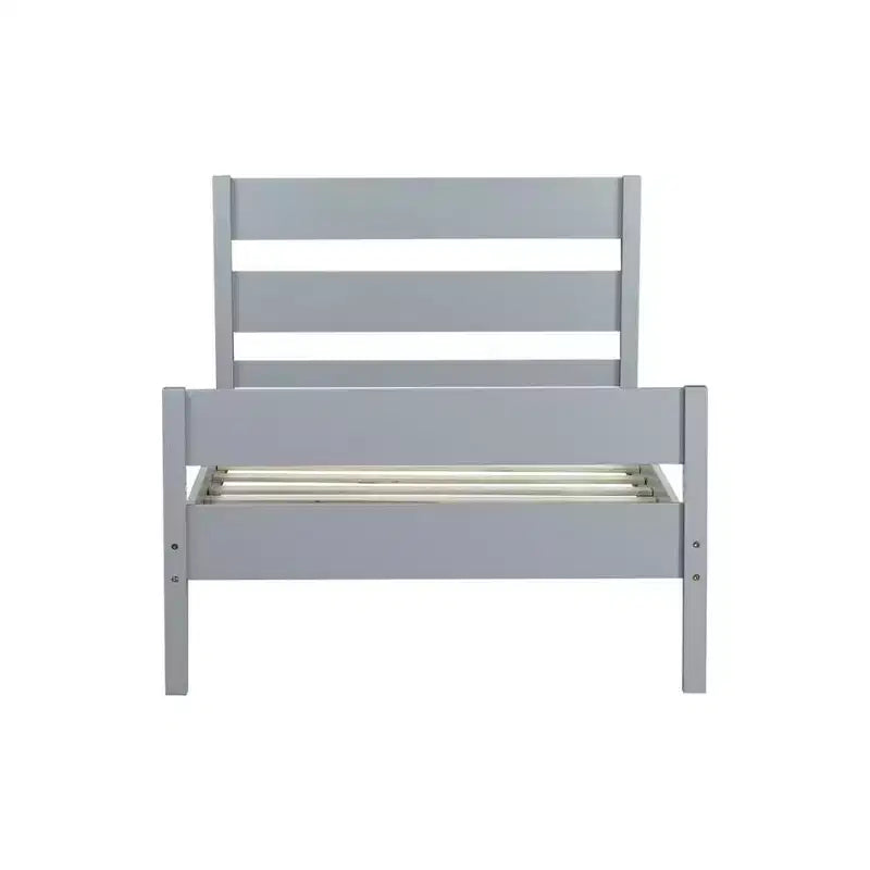 Cama con almacenamiento tamaño Twin y cabecero - Estructura de madera maciza de caucho, diseño que ahorra espacio y almacenamiento bajo la cama