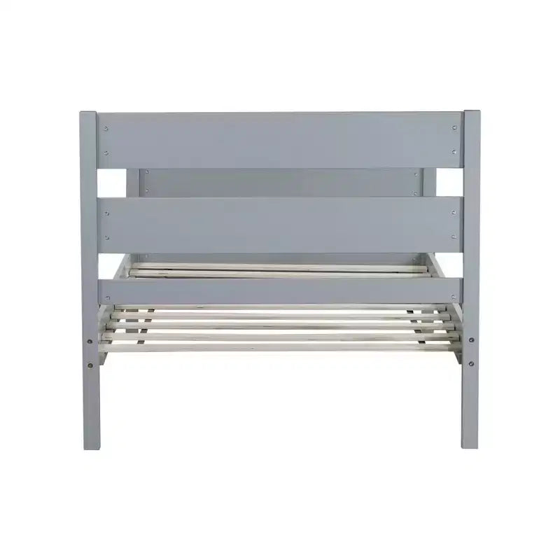 Cama con almacenamiento tamaño Twin y cabecero - Estructura de madera maciza de caucho, diseño que ahorra espacio y almacenamiento bajo la cama