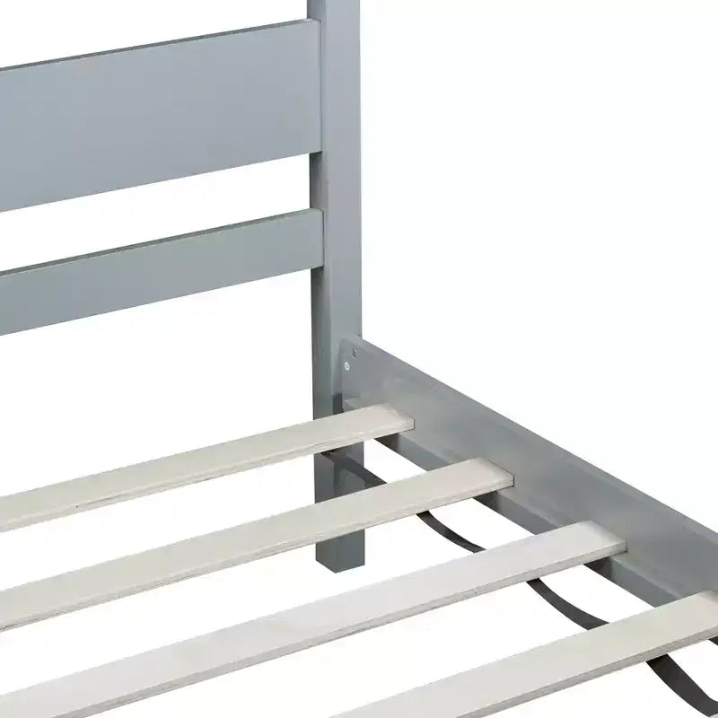 Cama con almacenamiento tamaño Twin y cabecero - Estructura de madera maciza de caucho, diseño que ahorra espacio y almacenamiento bajo la cama