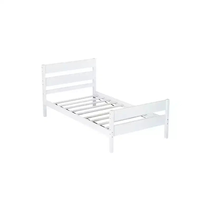 Cama con almacenamiento tamaño Twin y cabecero - Estructura de madera maciza de caucho, diseño que ahorra espacio y almacenamiento bajo la cama