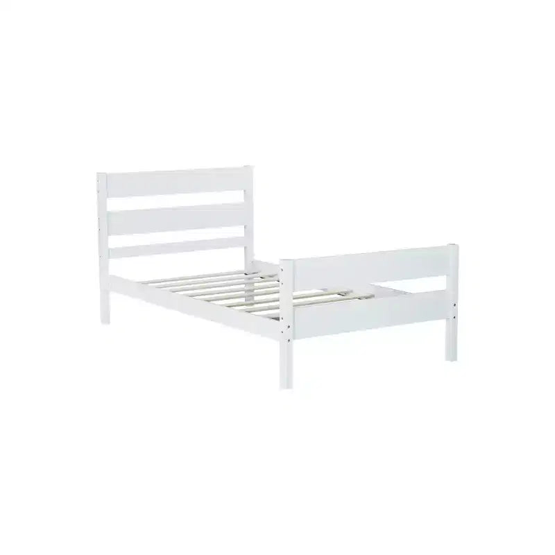 Cama con almacenamiento tamaño Twin y cabecero - Estructura de madera maciza de caucho, diseño que ahorra espacio y almacenamiento bajo la cama