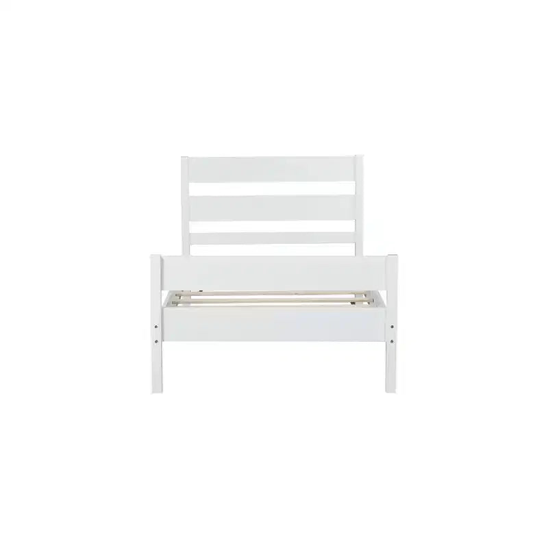 Cama con almacenamiento tamaño Twin y cabecero - Estructura de madera maciza de caucho, diseño que ahorra espacio y almacenamiento bajo la cama