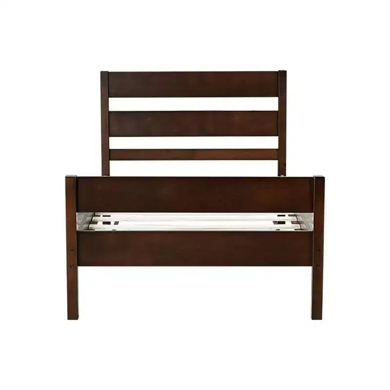 Cama con almacenamiento tamaño Twin y cabecero - Estructura de madera maciza de caucho, diseño que ahorra espacio y almacenamiento bajo la cama