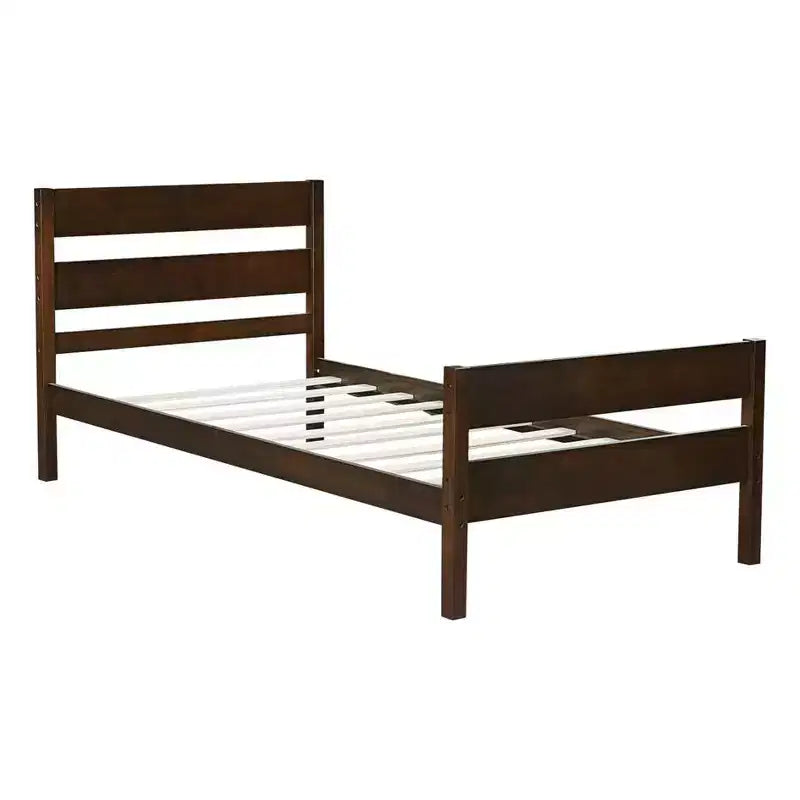 Cama con almacenamiento tamaño Twin y cabecero - Estructura de madera maciza de caucho, diseño que ahorra espacio y almacenamiento bajo la cama