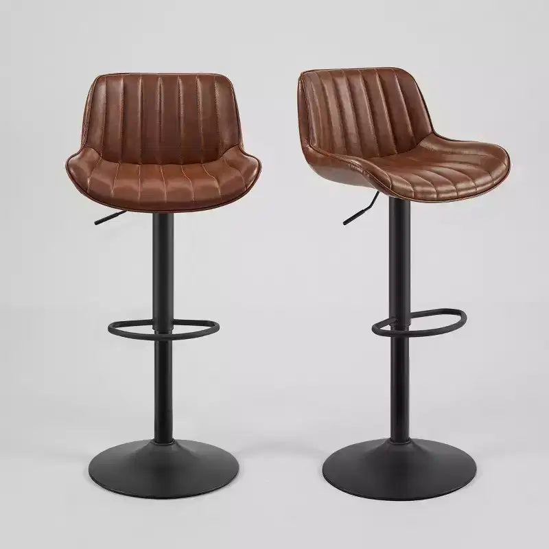 2er-Set Barhocker aus Kunstleder, drehbar und höhenverstellbar