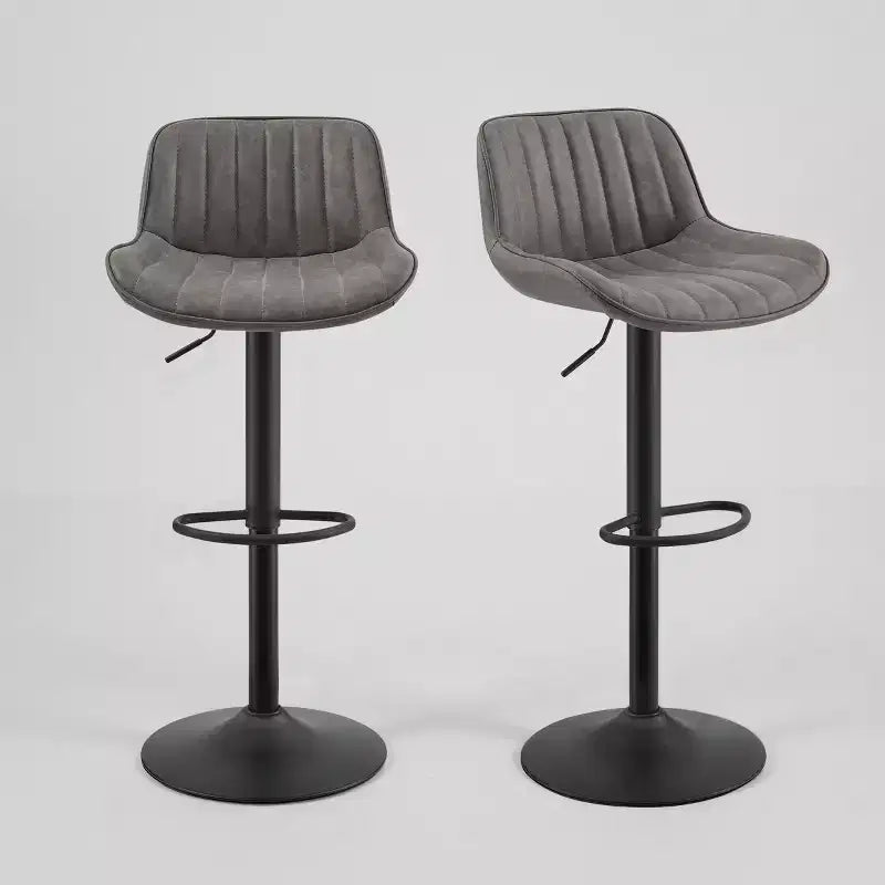 2er-Set Barhocker aus Kunstleder, drehbar und höhenverstellbar