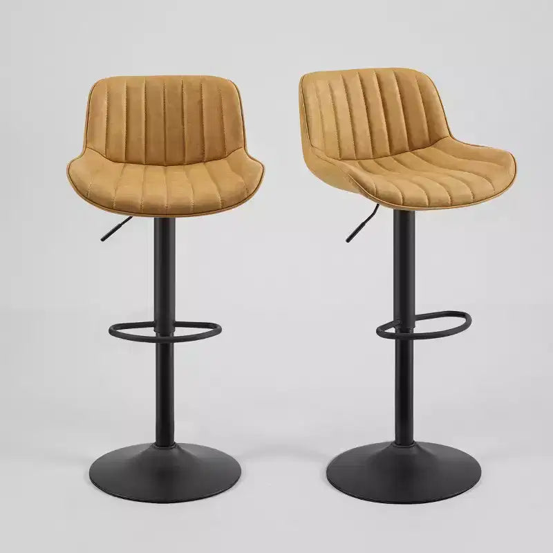 2er-Set Barhocker aus Kunstleder, drehbar und höhenverstellbar