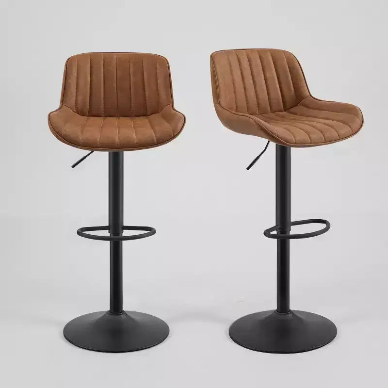 2er-Set Barhocker aus Kunstleder, drehbar und höhenverstellbar
