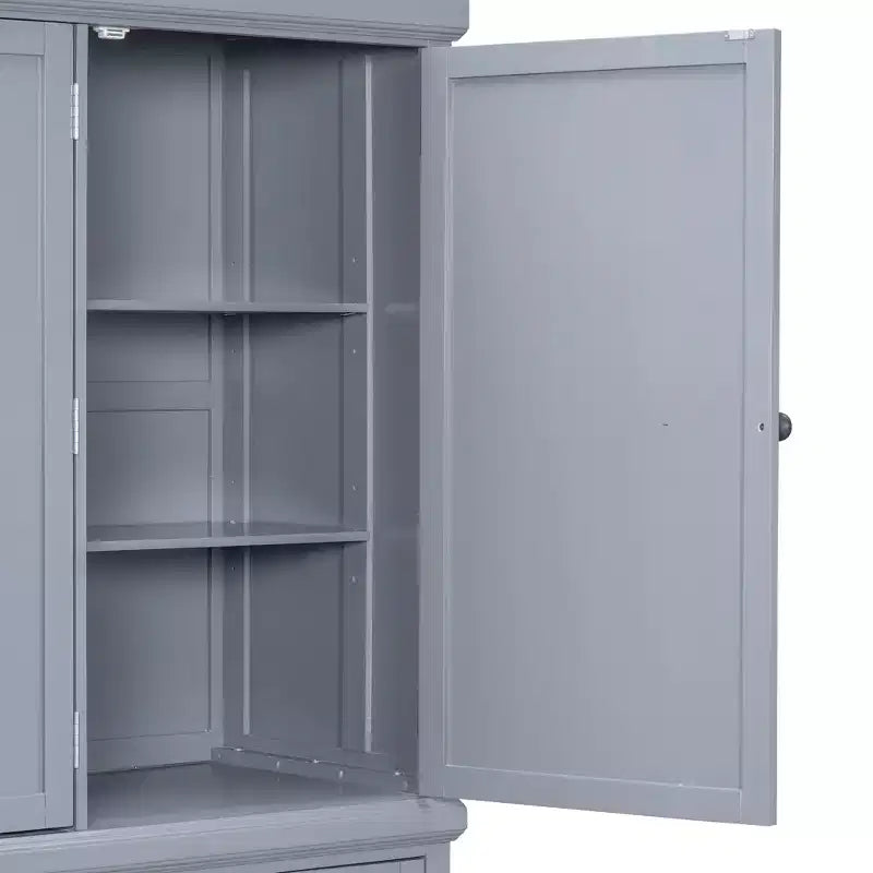 Garde-manger de cuisine autoportant en bois de 73'', avec tiroirs et étagères réglables pour le rangement et l’organisation dans la salle à manger ou la cuisine