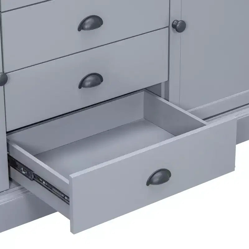 Garde-manger de cuisine autoportant en bois de 73'', avec tiroirs et étagères réglables pour le rangement et l’organisation dans la salle à manger ou la cuisine