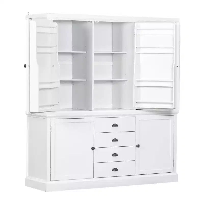 Garde-manger de cuisine autoportant en bois de 73'', avec tiroirs et étagères réglables pour le rangement et l’organisation dans la salle à manger ou la cuisine