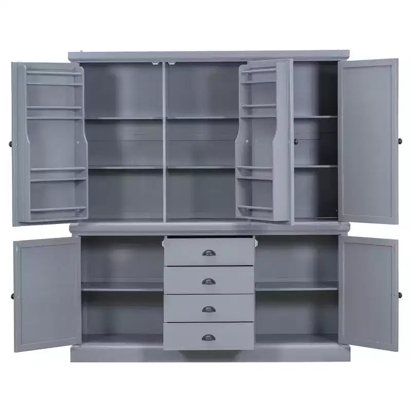 Garde-manger de cuisine autoportant en bois de 73'', avec tiroirs et étagères réglables pour le rangement et l’organisation dans la salle à manger ou la cuisine