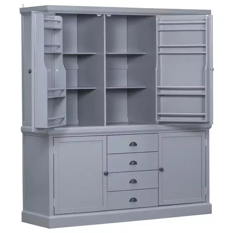 Garde-manger de cuisine autoportant en bois de 73'', avec tiroirs et étagères réglables pour le rangement et l’organisation dans la salle à manger ou la cuisine