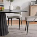 Table à manger ovale de style nordique de 67 pouces en bois massif, grande table ronde moderne et épurée pour la maison ou le restaurant, design de luxe discret