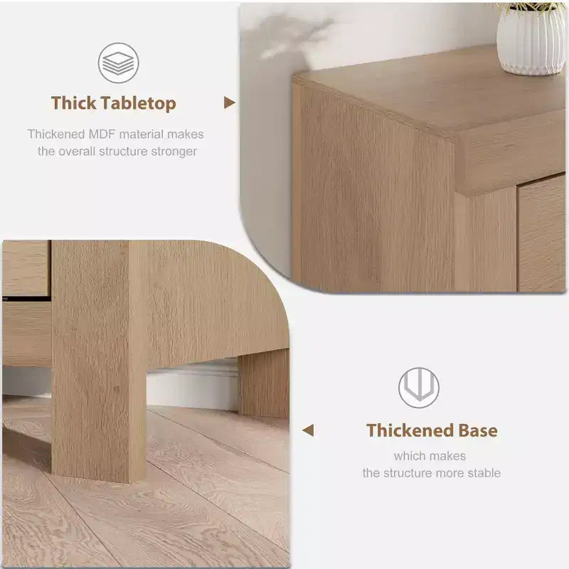 TV-Schrank im Landhausstil für 80-Zoll-Fernseher, langes Entertainment-Center mit 6 Schubladen