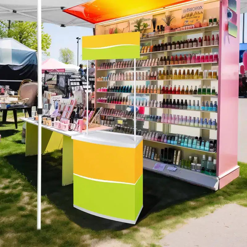 Mobiler Promotionstresen, faltbarer Messestand-Kiosk, 2er-Pack