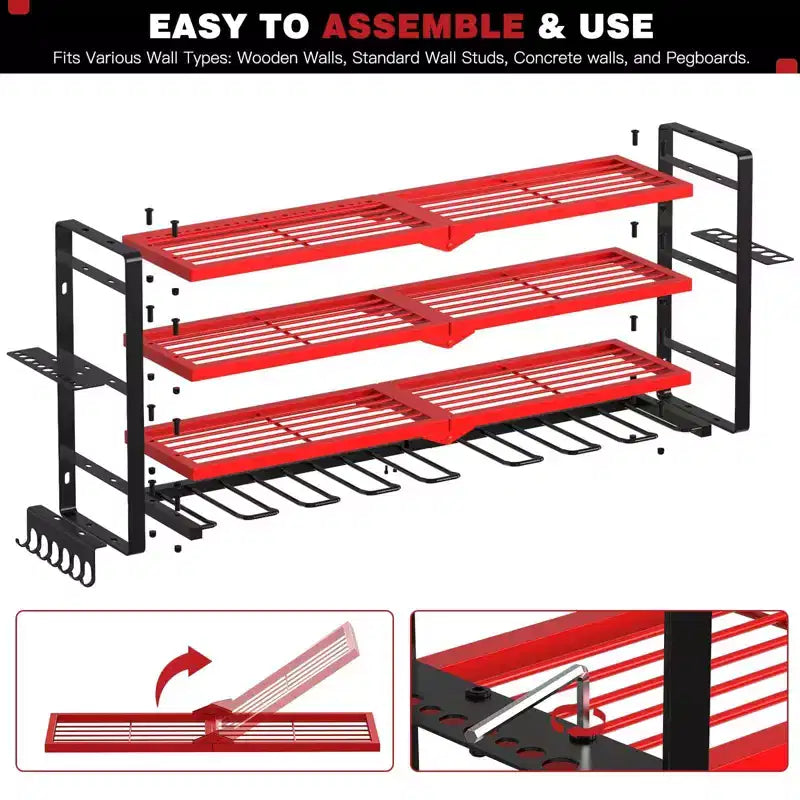 Organizador de herramientas eléctricas de 4 niveles con soporte para 8 taladros, regalo de estante de almacenamiento para herramientas