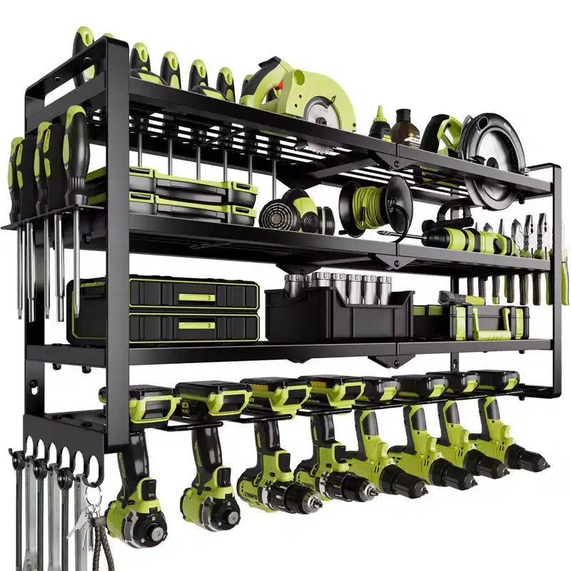 Organizador de herramientas eléctricas de 4 niveles con soporte para 8 taladros, regalo de estante de almacenamiento para herramientas