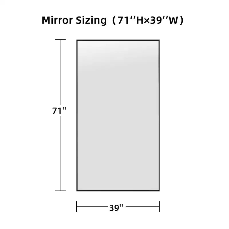 Miroir rectangulaire pleine longueur de 59*35, miroir pleine hauteur avec cadre en alliage d’aluminium argenté, miroir de coiffeuse pour la salle de bains, la chambre, l’entrée et le salon/dressing