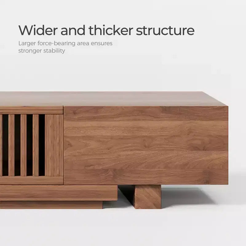 TV-Ständer im Mid-Century-Modern-Stil, 78.54in ausziehbar, mit 2 Schubladen, 2 Schranktüren und offenem Stauraum, für maximal 120 Zoll/Walnussfarbe&amp;Modern.