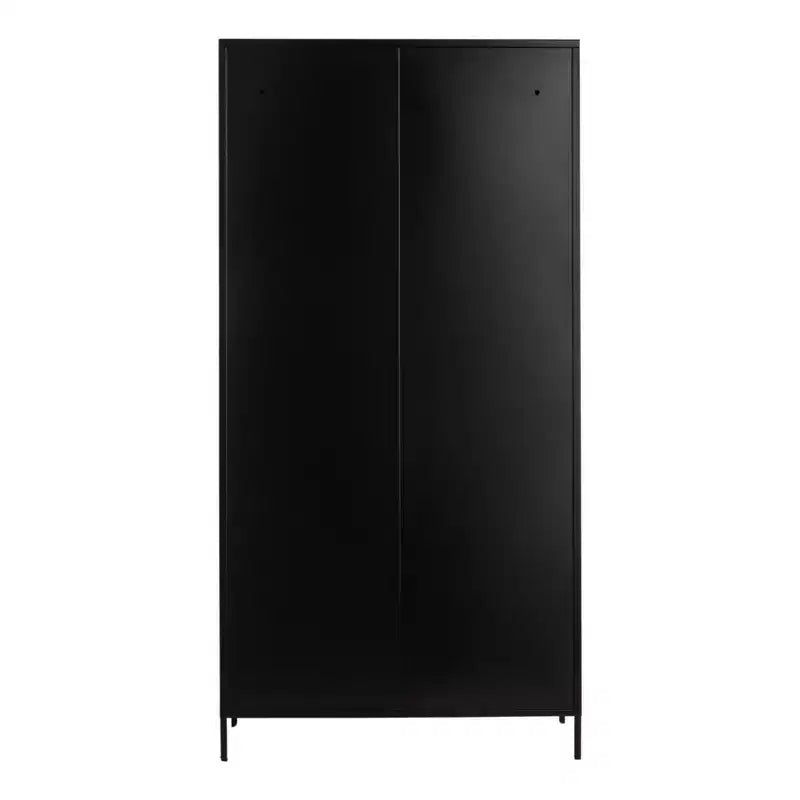 Hohe Vitrine aus Metall, schwarz
