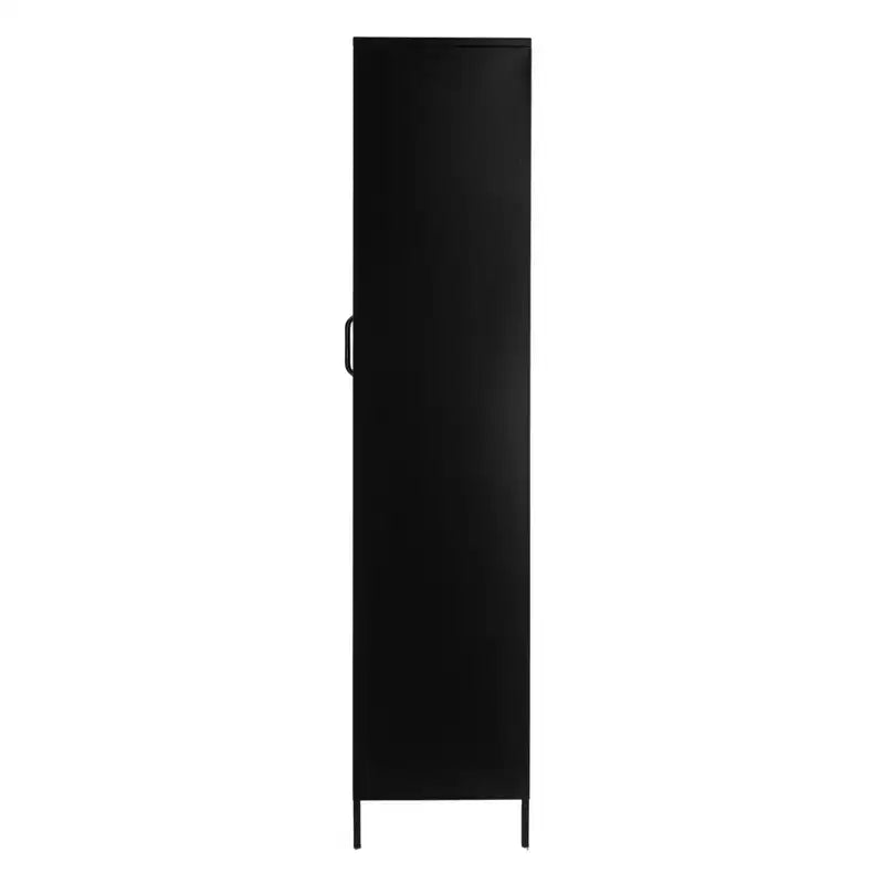 Hohe Vitrine aus Metall, schwarz