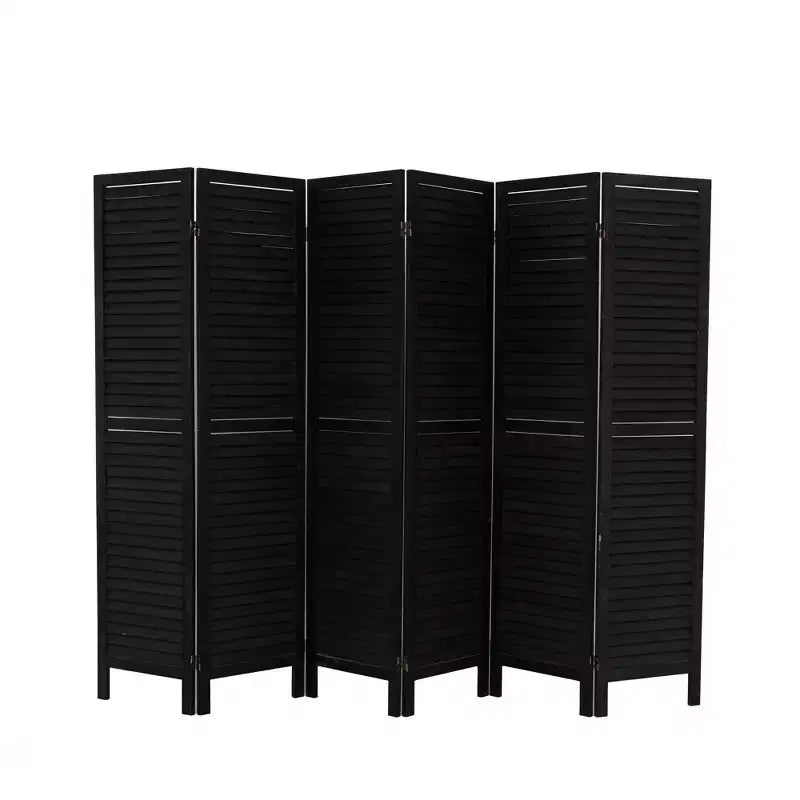 Biombo de madera, 5.6Ft, separador plegable con lamas, independiente y privado
