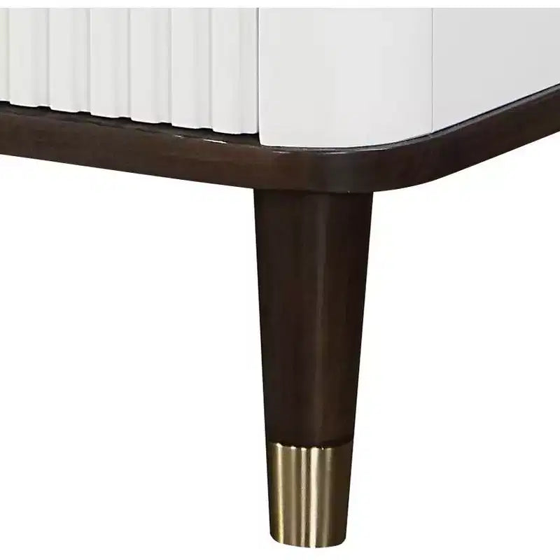 Nachttisch aus Holz mit 2 Schubladen und USB-Anschluss