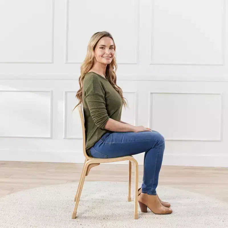 Chaise empilable en bois courbé, hauteur d’assise de 16 in, mobilier Montessori, lot de 2