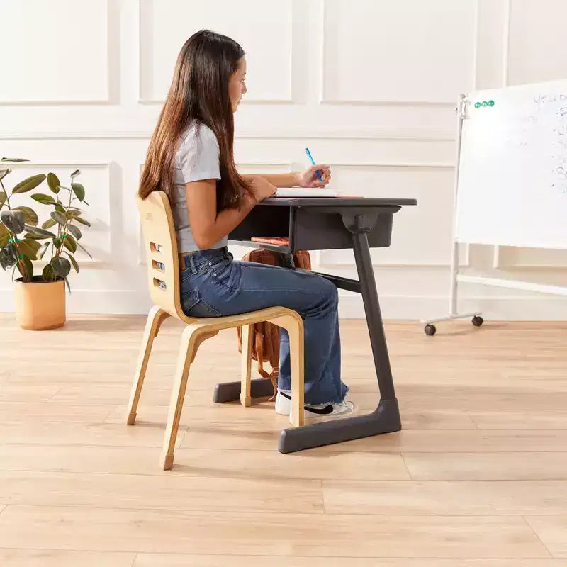 Chaise empilable en bois courbé, hauteur d’assise de 16 in, mobilier Montessori, lot de 2