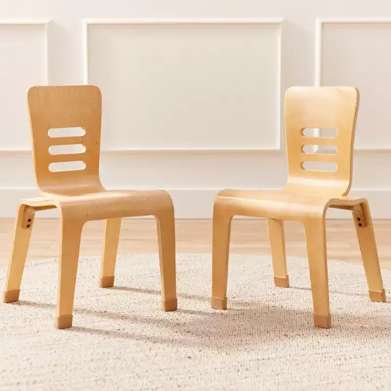 Chaise empilable en bois courbé, hauteur d’assise de 16 in, mobilier Montessori, lot de 2