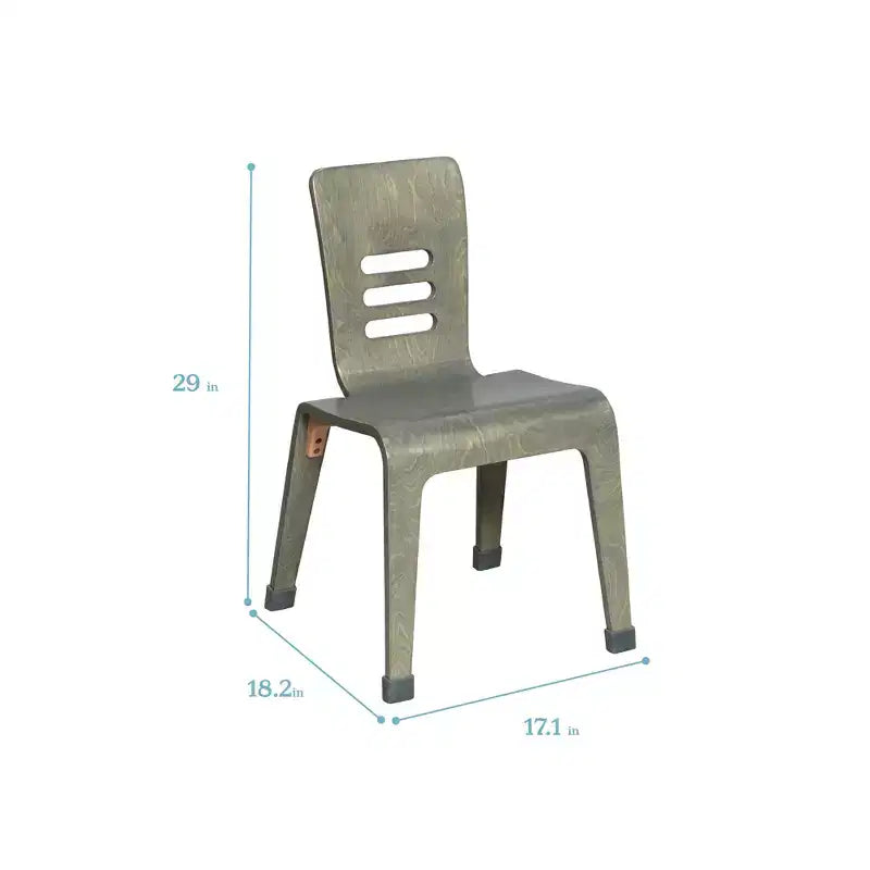 Chaise empilable en bois courbé, hauteur d’assise de 16 in, mobilier Montessori, lot de 2