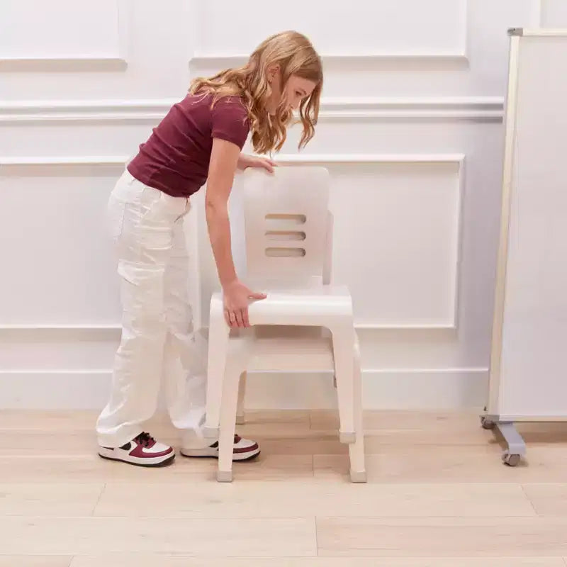 Chaise empilable en bois courbé, hauteur d’assise de 16 in, mobilier Montessori, lot de 2
