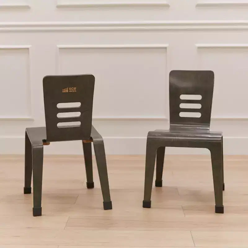 Chaise empilable en bois courbé, hauteur d’assise de 16 in, mobilier Montessori, lot de 2