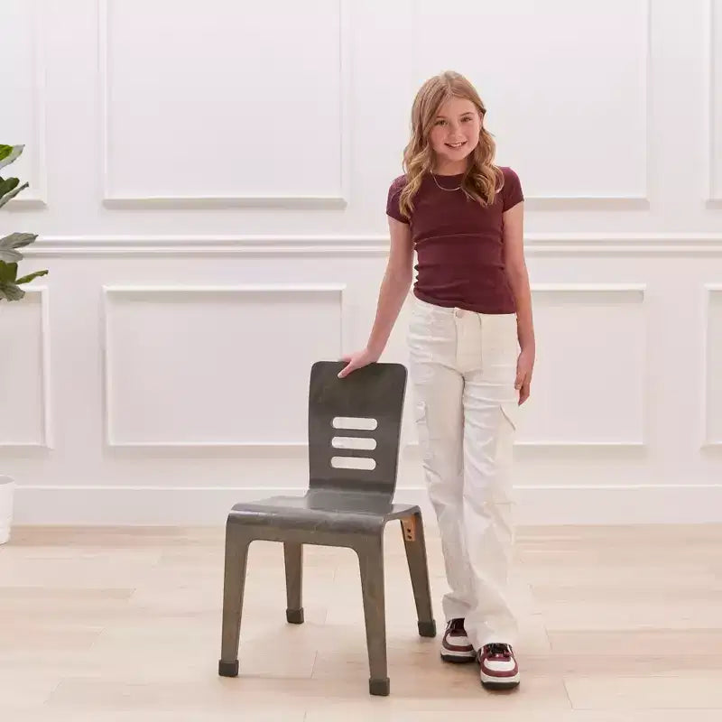 Chaise empilable en bois courbé, hauteur d’assise de 16 in, mobilier Montessori, lot de 2