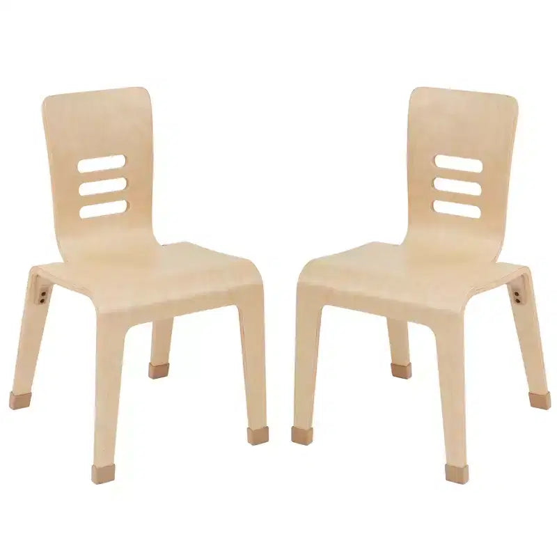 Stapelbarer Bugholzstuhl, Sitzhöhe 16in, Montessori-Möbel, 2er-Pack