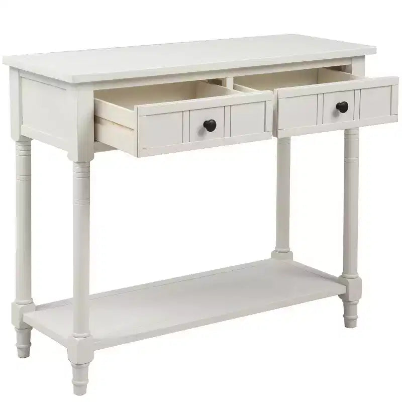 Console de style traditionnel avec deux tiroirs et étagère inférieure (espresso)
