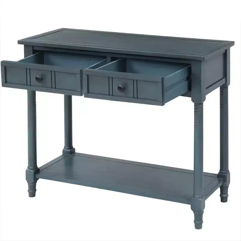 Console de style traditionnel avec deux tiroirs et étagère inférieure (espresso)