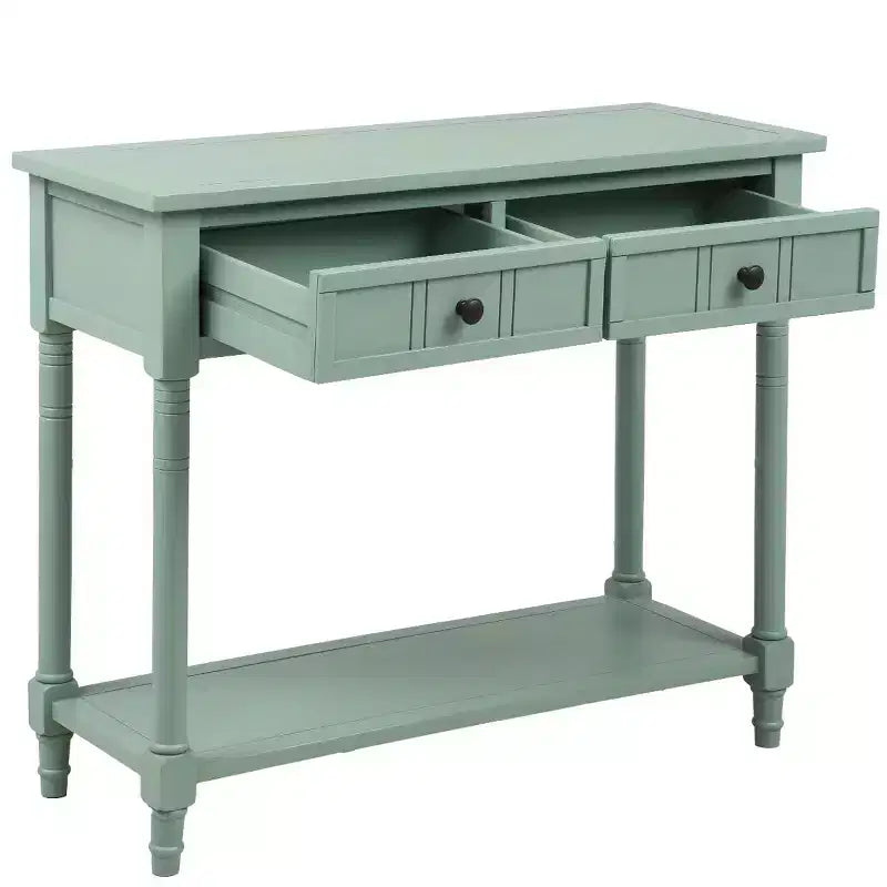Console de style traditionnel avec deux tiroirs et étagère inférieure (espresso)