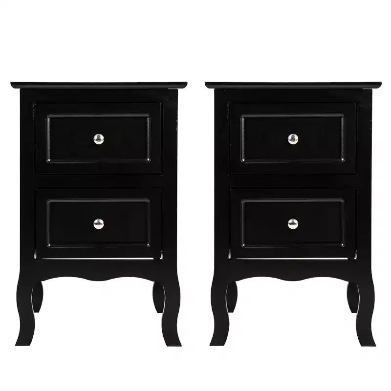 Lot de 2 tables de chevet rustiques à deux tiroirs, 15.75in. W