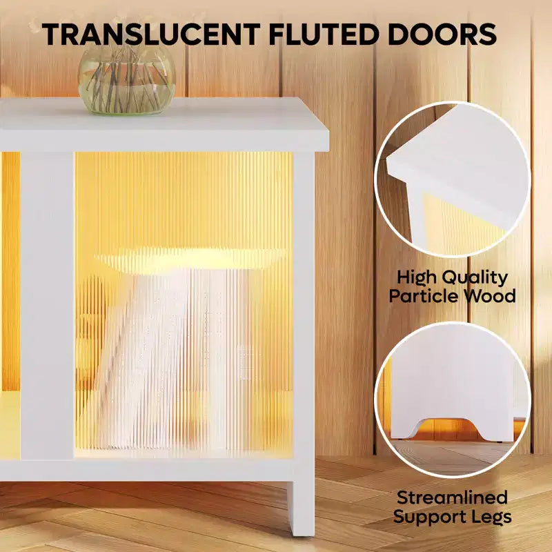 Meuble TV LED de 55 pouces pour téléviseurs jusqu’à 65'', meuble TV extensible côte à côte ou empilable avec rangement