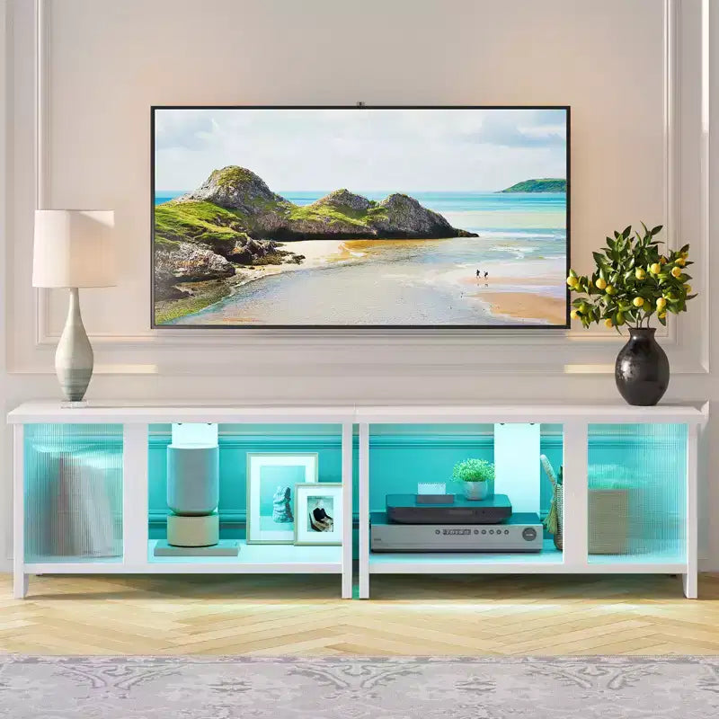 Soporte para TV con LED de 55 pulgadas para televisores de hasta 65'', extensible en paralelo o apilable, con almacenamiento
