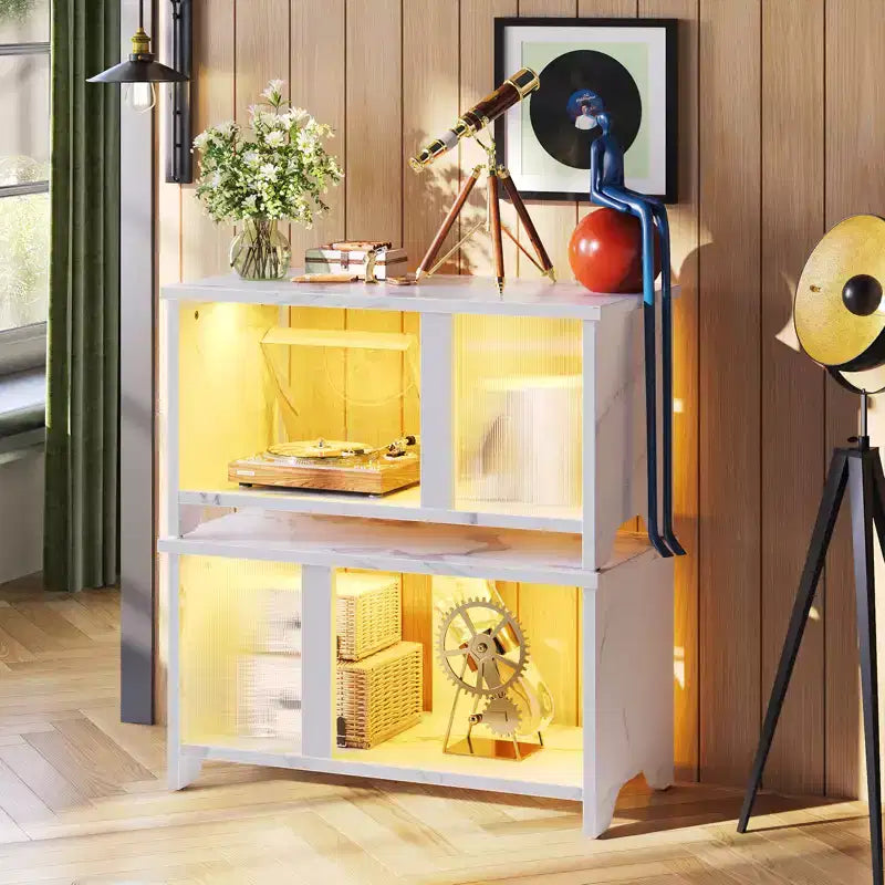 Soporte para TV con LED de 55 pulgadas para televisores de hasta 65'', extensible en paralelo o apilable, con almacenamiento