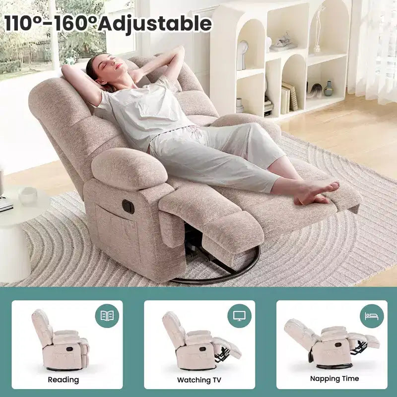 Übergroßer drehbarer Schaukel-Relaxsessel für Erwachsene im Wohnzimmer