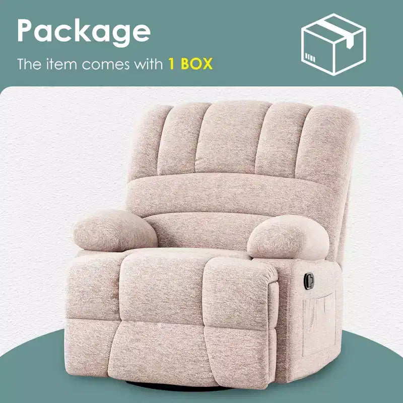 Übergroßer drehbarer Schaukel-Relaxsessel für Erwachsene im Wohnzimmer