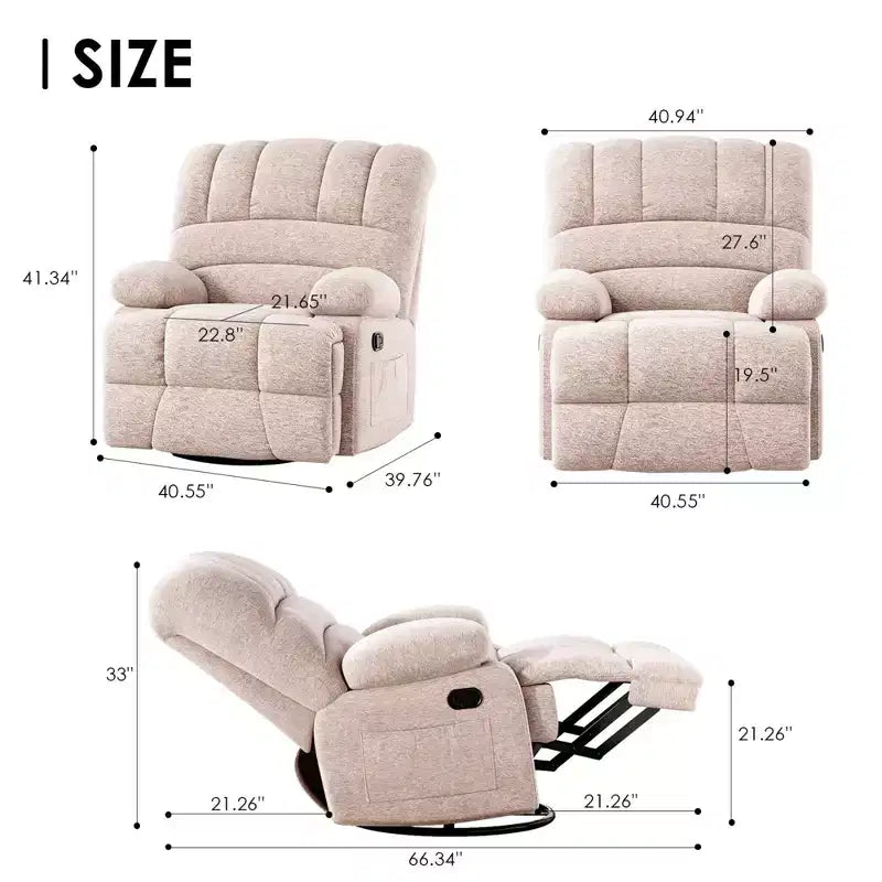 Übergroßer drehbarer Schaukel-Relaxsessel für Erwachsene im Wohnzimmer