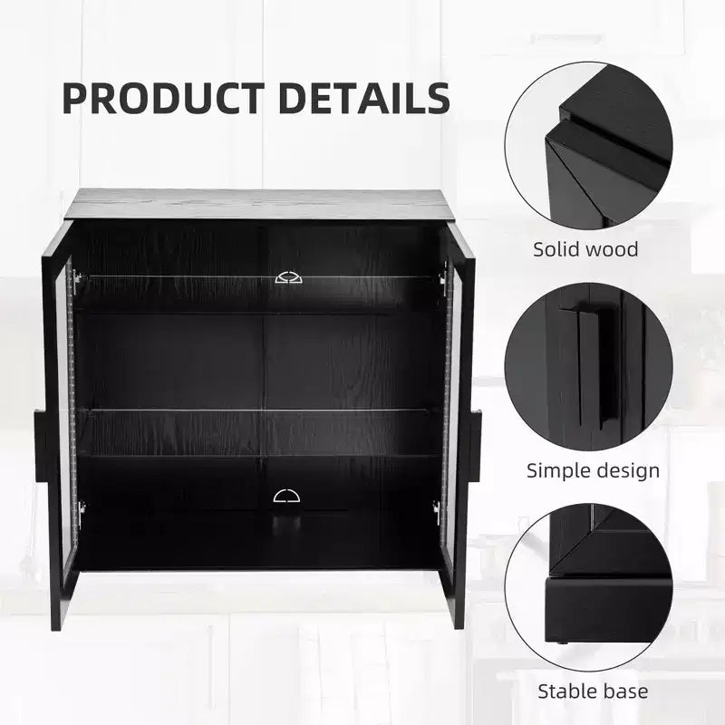 Armoire d’appoint en bois avec étagères réglables